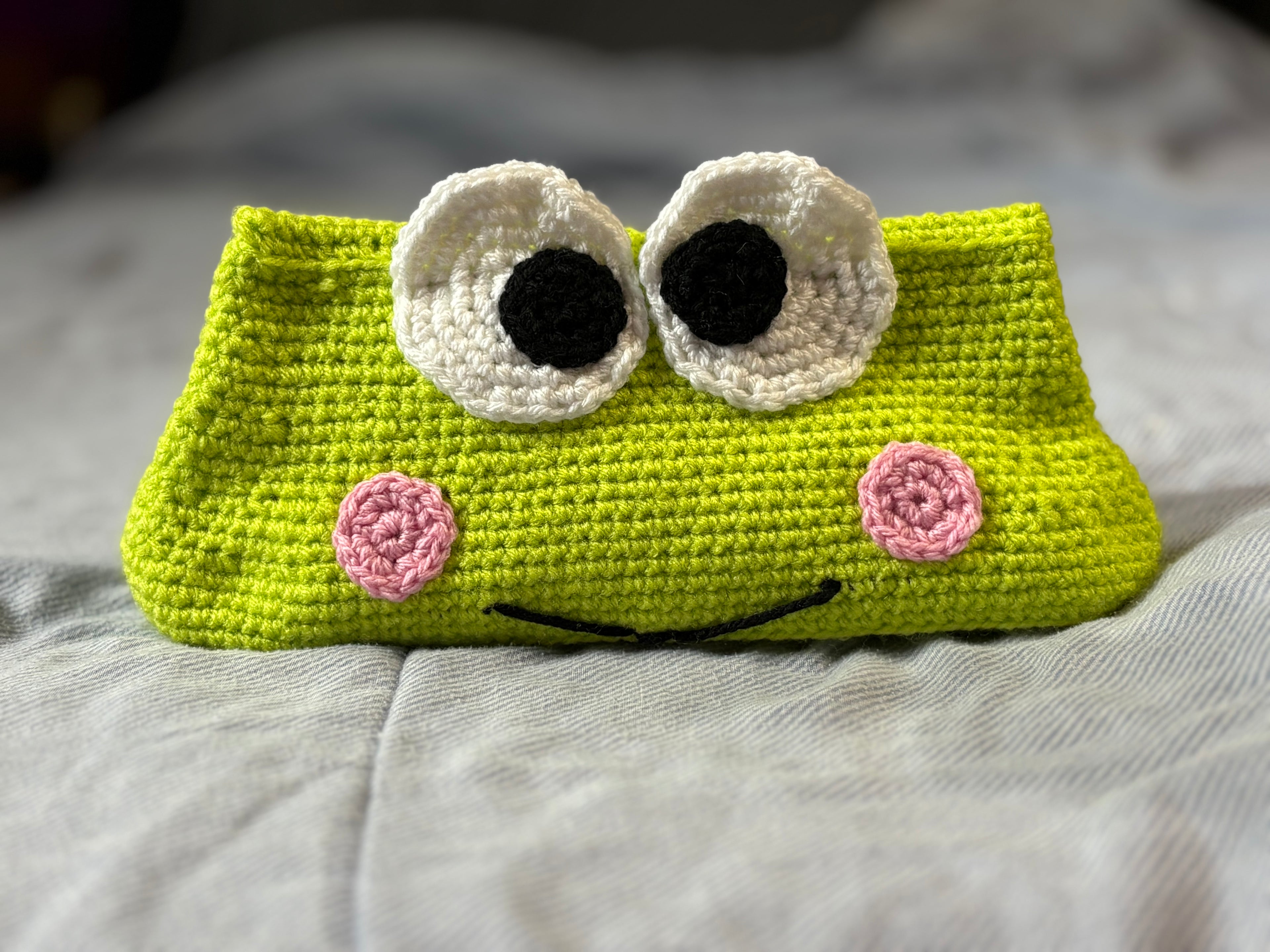 Green frog pencil bag